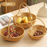 Maxbell Woven Storage Basket Imitation Rattan Display for Outdoor Restaurant Kitchen S