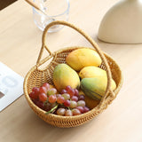 Maxbell Woven Storage Basket Imitation Rattan Display for Outdoor Restaurant Kitchen S