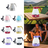 Maxbell Travel Folding Electric Kettle Adjustable Tea Pot for Brewing Coffee Camping White