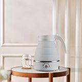Maxbell Travel Folding Electric Kettle Adjustable Tea Pot for Brewing Coffee Camping White