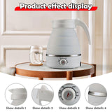Maxbell Travel Folding Electric Kettle Adjustable Tea Pot for Brewing Coffee Camping White