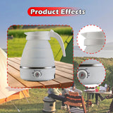 Maxbell Travel Folding Electric Kettle Adjustable Tea Pot for Brewing Coffee Camping White