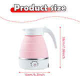Maxbell Travel Folding Electric Kettle Adjustable Tea Pot for Brewing Coffee Camping Pink