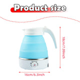 Maxbell Travel Folding Electric Kettle Adjustable Tea Pot for Brewing Coffee Camping Blue