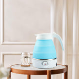 Maxbell Travel Folding Electric Kettle Adjustable Tea Pot for Brewing Coffee Camping Blue