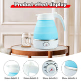 Maxbell Travel Folding Electric Kettle Adjustable Tea Pot for Brewing Coffee Camping Blue