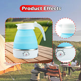Maxbell Travel Folding Electric Kettle Adjustable Tea Pot for Brewing Coffee Camping Blue