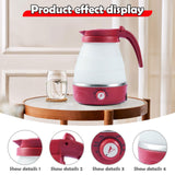 Maxbell Travel Folding Electric Kettle Adjustable Tea Pot for Brewing Coffee Camping Red