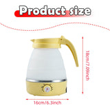 Maxbell Travel Folding Electric Kettle Adjustable Tea Pot for Brewing Coffee Camping Yellow