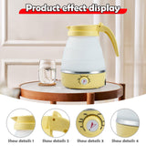 Maxbell Travel Folding Electric Kettle Adjustable Tea Pot for Brewing Coffee Camping Yellow
