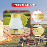 Maxbell Travel Folding Electric Kettle Adjustable Tea Pot for Brewing Coffee Camping Yellow
