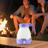 Maxbell Travel Folding Electric Kettle Adjustable Tea Pot for Brewing Coffee Camping Purple