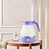 Maxbell Travel Folding Electric Kettle Adjustable Tea Pot for Brewing Coffee Camping Purple