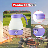 Maxbell Travel Folding Electric Kettle Adjustable Tea Pot for Brewing Coffee Camping Purple