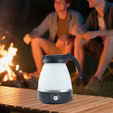 Maxbell Travel Folding Electric Kettle Adjustable Tea Pot for Brewing Coffee Camping Black