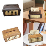 Maxbell PU Leather Tissue Box Holder Napkin Dispenser for Bedside Restaurant Bedroom Dark Brown