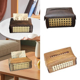 Maxbell PU Leather Tissue Box Holder Napkin Dispenser for Bedside Restaurant Bedroom Dark Brown