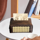Maxbell PU Leather Tissue Box Holder Napkin Dispenser for Bedside Restaurant Bedroom Dark Brown