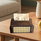 Maxbell PU Leather Tissue Box Holder Napkin Dispenser for Bedside Restaurant Bedroom Dark Brown
