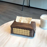 Maxbell PU Leather Tissue Box Holder Napkin Dispenser for Bedside Restaurant Bedroom Dark Brown