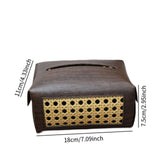 Maxbell PU Leather Tissue Box Holder Napkin Dispenser for Bedside Restaurant Bedroom Dark Brown