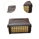 Maxbell PU Leather Tissue Box Holder Napkin Dispenser for Bedside Restaurant Bedroom Dark Brown