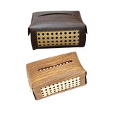 Maxbell PU Leather Tissue Box Holder Napkin Dispenser for Bedside Restaurant Bedroom Dark Brown