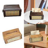 Maxbell PU Leather Tissue Box Holder Napkin Dispenser for Bedside Restaurant Bedroom Dark Brown
