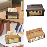 Maxbell PU Leather Tissue Box Holder Napkin Dispenser for Bedside Restaurant Bedroom Dark Brown