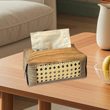 Maxbell PU Leather Tissue Box Holder Napkin Dispenser for Bedside Restaurant Bedroom Brown