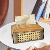 Maxbell PU Leather Tissue Box Holder Napkin Dispenser for Bedside Restaurant Bedroom Brown