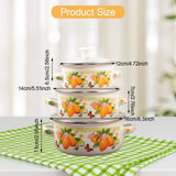Maxbell 3 Pieces Enamel Stockpot with Lid Gifts Soup Pot for Restaurant Home Cooking Lemon