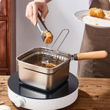 Maxbell Small Deep Fryer Pot Outdoor Lid Fryer with Basket for Vegetables Fish Fries