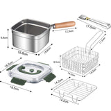 Maxbell Small Deep Fryer Pot Outdoor Lid Fryer with Basket for Vegetables Fish Fries