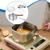 Maxbell Small Deep Fryer Pot Outdoor Lid Fryer with Basket for Vegetables Fish Fries