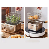 Maxbell Small Deep Fryer Pot Outdoor Lid Fryer with Basket for Vegetables Fish Fries