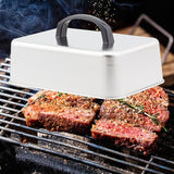 Maxbell Stainless Steel Steaming Cover Grill Dome for Hamburger Outdoor BBQ Grilling 26cmx20cmx5.5cm