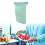 Maxbell Silicone Food Storage Bag Breastmilk Freezer Bags for Cereal Vegetable Fruit Blue