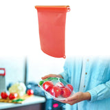 Maxbell Silicone Food Storage Bag Breastmilk Freezer Bags for Cereal Vegetable Fruit Red