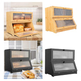 Bread Box Bread Bin Bread Keeper Extra Large Bread Holder for Homemade Bread Brown