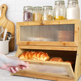 Bread Box Bread Bin Bread Keeper Extra Large Bread Holder for Homemade Bread Brown