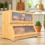 Bread Box Bread Bin Bread Keeper Extra Large Bread Holder for Homemade Bread Brown
