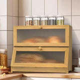 Bread Box Bread Bin Bread Keeper Extra Large Bread Holder for Homemade Bread Brown