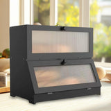Bread Box Bread Bin Bread Keeper Extra Large Bread Holder for Homemade Bread Black