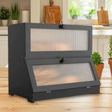 Bread Box Bread Bin Bread Keeper Extra Large Bread Holder for Homemade Bread Black