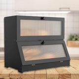 Bread Box Bread Bin Bread Keeper Extra Large Bread Holder for Homemade Bread Black