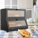 Bread Box Bread Bin Bread Keeper Extra Large Bread Holder for Homemade Bread Black