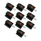 Maxbell 10x Bolt Sliding Lock Cribs Door Button Spring Loaded Automatic Door latches Black