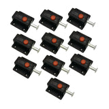 Maxbell 10x Bolt Sliding Lock Cribs Door Button Spring Loaded Automatic Door latches Black