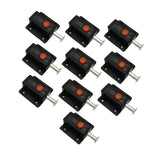 Maxbell 10x Bolt Sliding Lock Cribs Door Button Spring Loaded Automatic Door latches Black